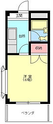 シルバーハイツ 1Kの間取図画像
