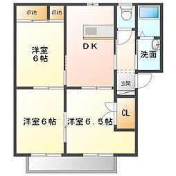 バリュージュミユキB 3DKの間取図画像