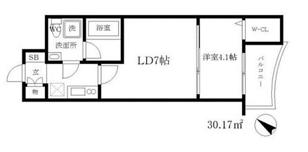 大阪府大阪市中央区島町2丁目(賃貸マンション1DK・13階・30.17㎡)の写真 その2