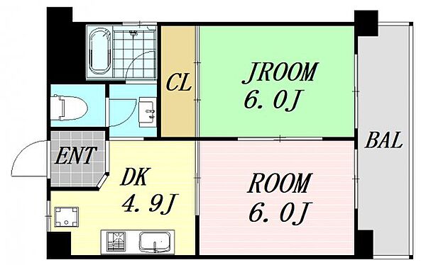 菅北ハイツ ｜大阪府大阪市北区天神橋5丁目(賃貸マンション2DK・5階・37.10㎡)の写真 その2