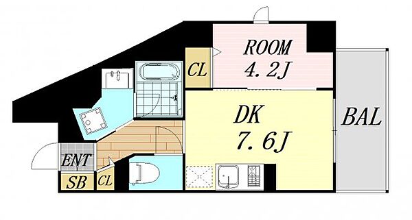 フォルテ福島 ｜大阪府大阪市福島区福島7丁目(賃貸マンション1DK・2階・35.62㎡)の写真 その2