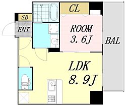 ブエナビスタ難波ＳＯＵＴＨＴＯＷＥＲ  ｜ 大阪府大阪市浪速区戎本町2丁目（賃貸マンション1LDK・12階・28.96㎡） その2