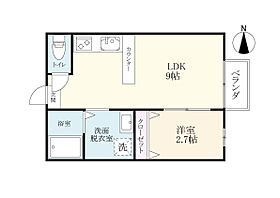 キャッスル日の出 201 ｜ 佐賀県佐賀市日の出1丁目（賃貸アパート1LDK・2階・28.98㎡） その2