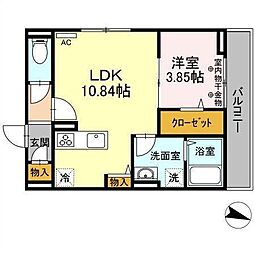 エル・フェールKOSE 1LDKの間取図画像