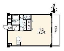 グランドセレブタカギセ ワンルームの間取図画像