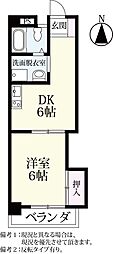シャトレ鍋島1 1DKの間取図画像