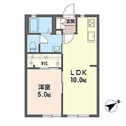 アネックス鍋島B 1LDKの間取図画像