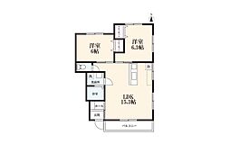 ベラジオ諸富B 2LDKの間取図画像