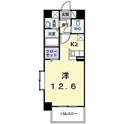 グロリオーサ 1Kの間取図画像