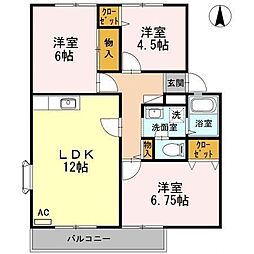 サントゥール溝田A 3LDKの間取図画像