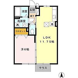 メゾンドソレイユ 1LDKの間取図画像