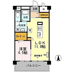 TNR 1LDKの間取図画像