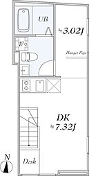 LaLaCUBE 1DKの間取図画像