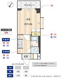 メインステージ神田駅前 1Kの間取図画像
