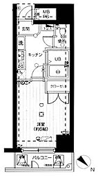 メインステージ日本橋箱崎 1Kの間取図画像