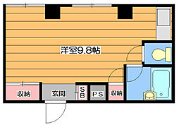 横山第2寮 ワンルームの間取図画像