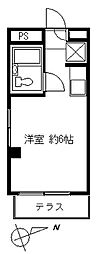 カーサデベルローパ ワンルームの間取図画像