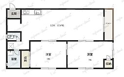 柚木ビル 2LDKの間取図画像