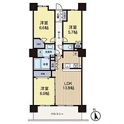 クレアシティ所沢 3LDKの間取図画像