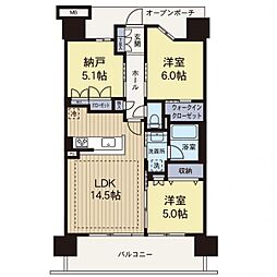 イニシア所沢 2LDKの間取図画像
