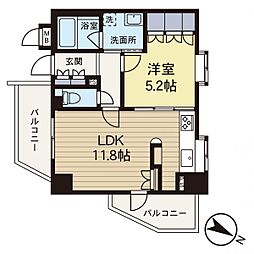 ワイズユウラク久米川 1LDKの間取図画像