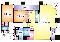 グレーシアタワーズ所沢タワー棟 2LDKの間取図画像