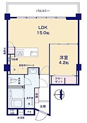新松戸ハイツ 1LDKの間取図画像