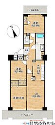 藤和シティーコープ北浦和 3LDKの間取図画像
