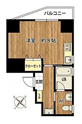 ミクニターナ三宿 ワンルームの間取図画像