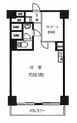 西蒲田スカイハイツ ワンルームの間取図画像