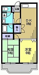 モリコーポ 2DKの間取図画像