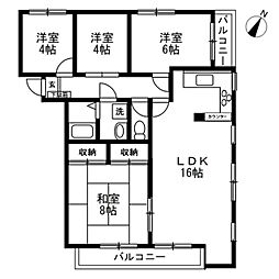 ケーワイヒルズ 4LDKの間取図画像