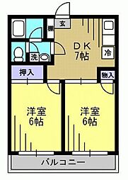 池上セントラルビル 2DKの間取図画像
