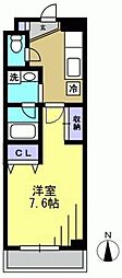 ビバス萩中 1Kの間取図画像