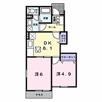 エンジェルベル杉Ａ  ｜ 福岡県行橋市大字大野井（賃貸アパート2DK・1階・40.24㎡） その2