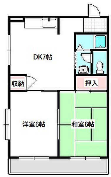 大阪府門真市栄町(賃貸マンション2DK・3階・45.00㎡)の写真 その2