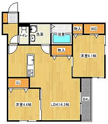 ロイヤルクレヴィア 2LDKの間取図画像