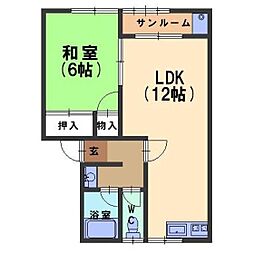 イーストハウス 1LDKの間取図画像