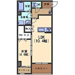 アペーゴ 1LDKの間取図画像