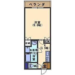 コンシェルトハウス 1Kの間取図画像