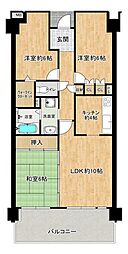 サーパス田村町 3LDKの間取図画像