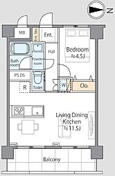 高井戸永谷マンション 1LDKの間取図画像
