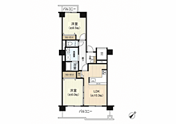 あべのマルシェ東館住宅棟東館 2LDKの間取図画像