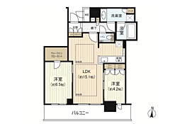 ブランズタワー梅田ノース 2LDKの間取図画像