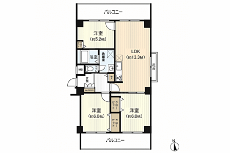 3LDK 間取り