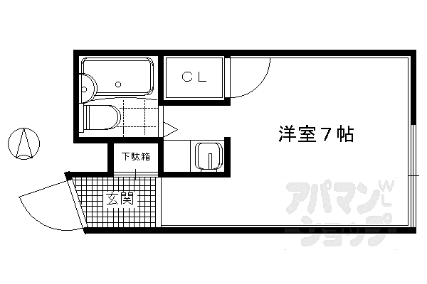 Ｂ－ＬＯＣＫ神楽岡 1C｜京都府京都市左京区吉田神楽岡町(賃貸マンション1K・1階・23.41㎡)の写真 その2