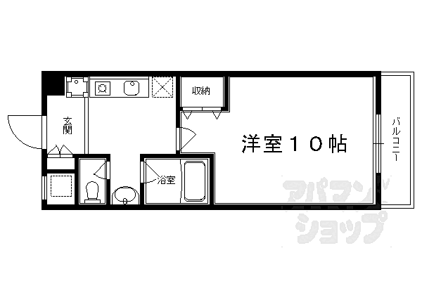 京都府京都市下京区中堂寺坊城町(賃貸マンション1K・9階・30.26㎡)の写真 その2