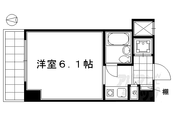 エクレーヌ御池 802｜京都府京都市中京区丸木材木町(賃貸マンション1K・8階・17.45㎡)の写真 その2