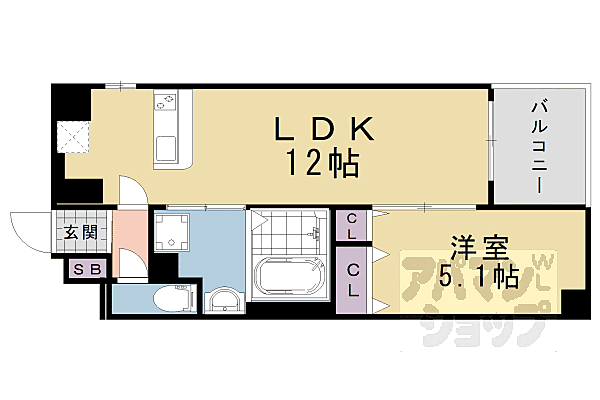 京都府京都市中京区西ノ京樋ノ口町(賃貸マンション1LDK・4階・39.40㎡)の写真 その2