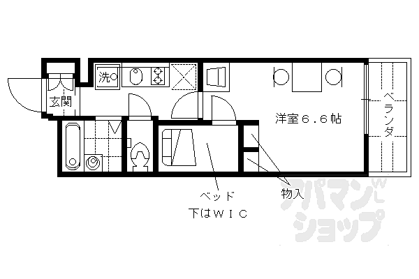 レオパレスプリオール東山II 401｜京都府京都市東山区福稲高原町(賃貸マンション1K・4階・19.87㎡)の写真 その2